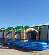 32' Blue Tropical Dual Lane Slip and Slide w/ large pool 32' Blue Tropical Dual Lane Slip and Slide w/ large pool