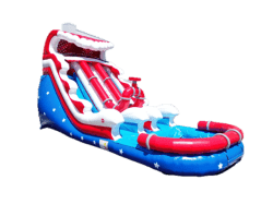NEW! 18' Star Spangled Splash Dual Lane Slide